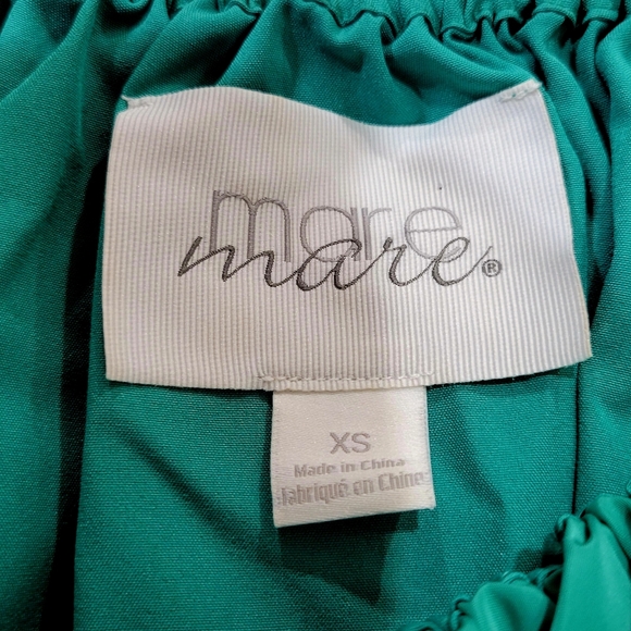 Mare Mare Anthropologie Green Off-Shoulder Puff-Sleeve Dress | Size XS - Picture 4 of 5